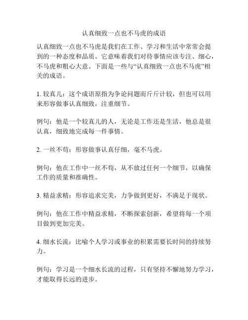 认真细致一点也不马虎的成语