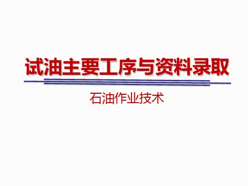 试油主要工序与资料录取