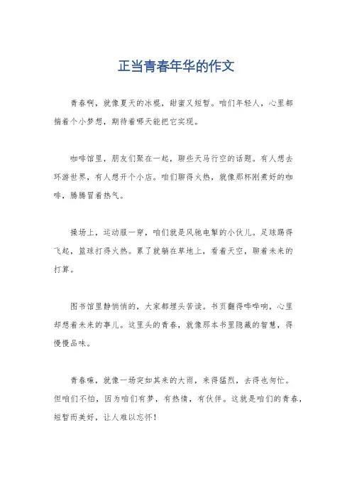 正当青春年华的作文