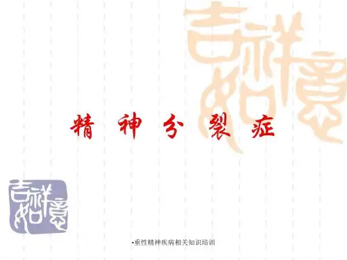 重性精神疾病相关知识培训课件