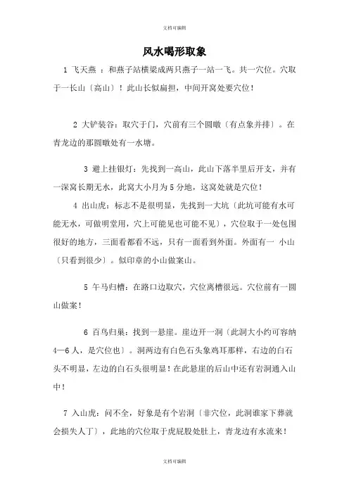 风水喝形取象