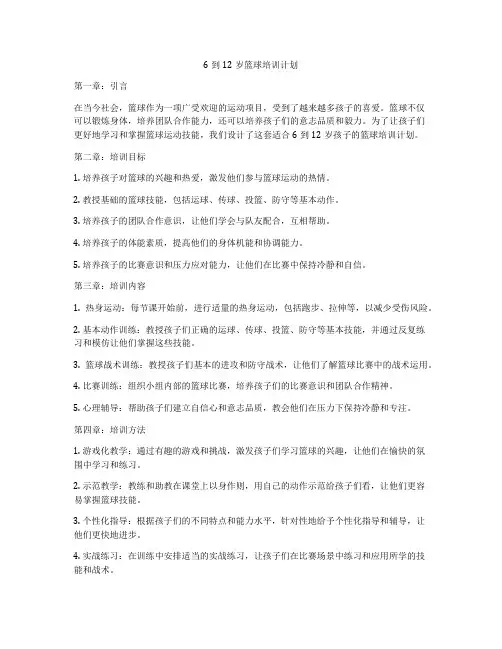 6到12岁篮球培训计划