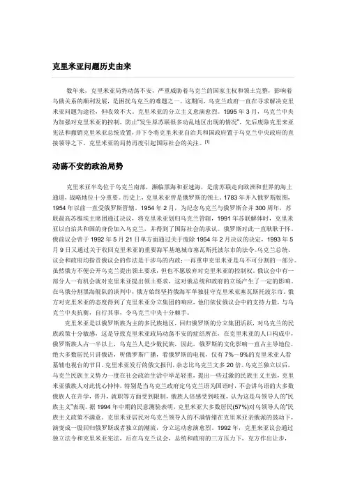 克里米亚问题历史由来