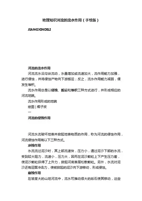 地理知识河流的流水作用（手绘版）