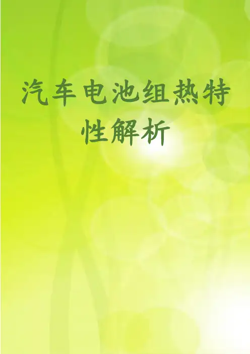 汽车电池组热特性解析
