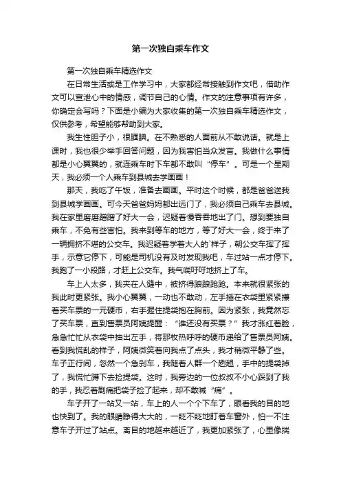 第一次独自乘车精选作文
