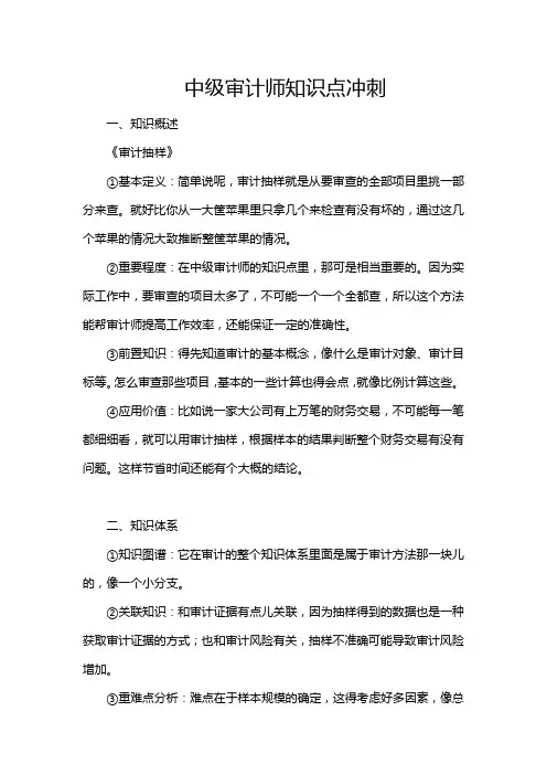 中级审计师知识点冲刺