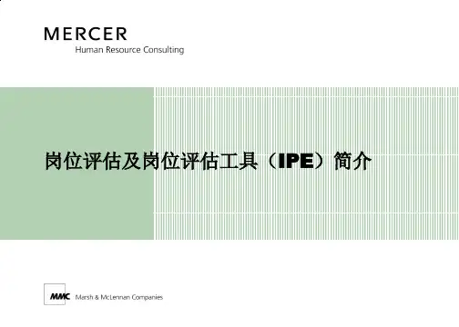 美世岗位评估简介