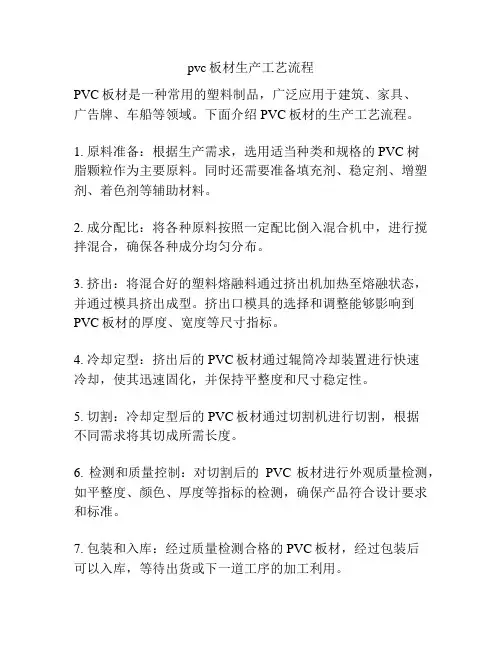 pvc板材生产工艺流程