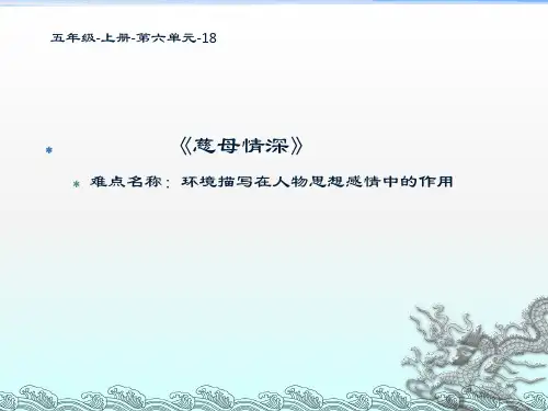 最新人教版部编版小学五年级语文上册《慈母情深》教学课件