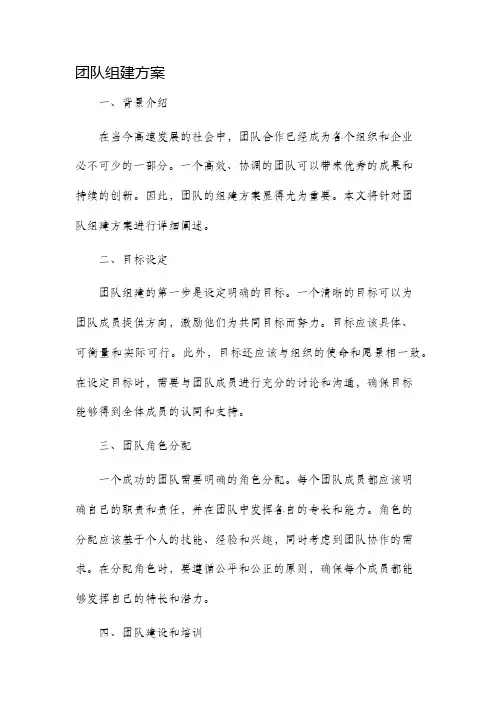 团队组建方案