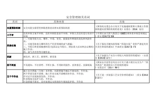 安全风险名词