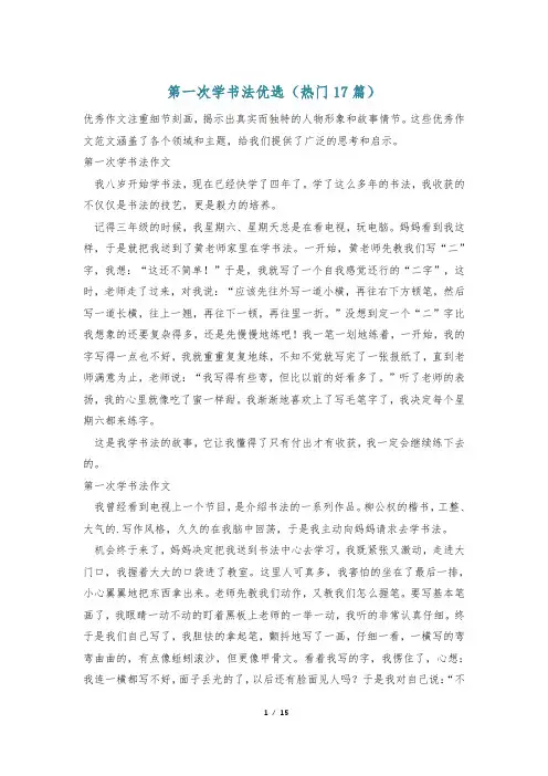 第一次学书法优选(热门17篇)