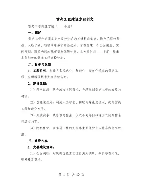 雪亮工程建设方案例文（四篇）