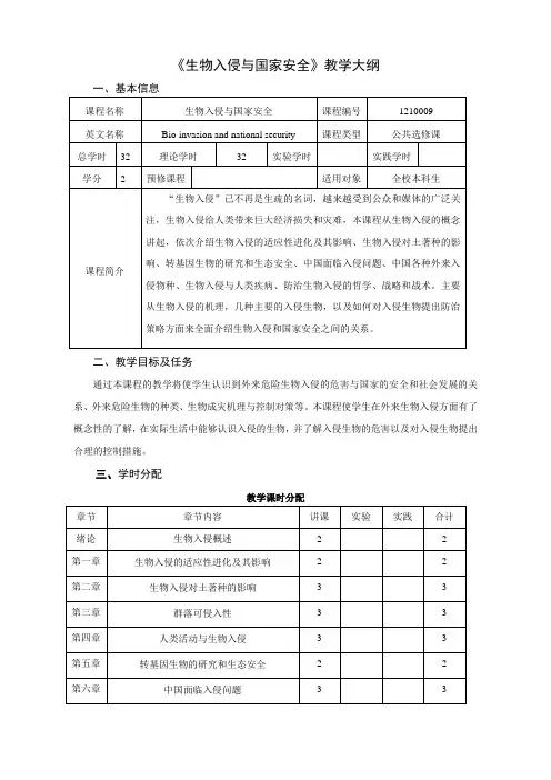 教学大纲-南京农业大学植物保护学院