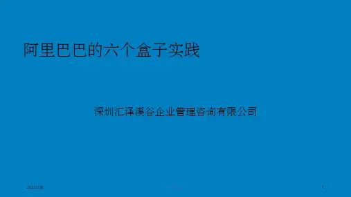 阿里巴巴的六盒模型实践