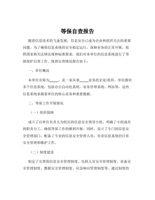 等保自查报告