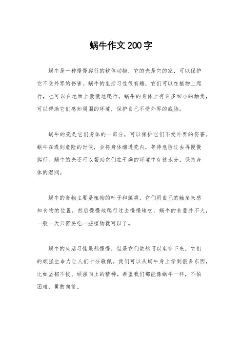 蜗牛作文200字