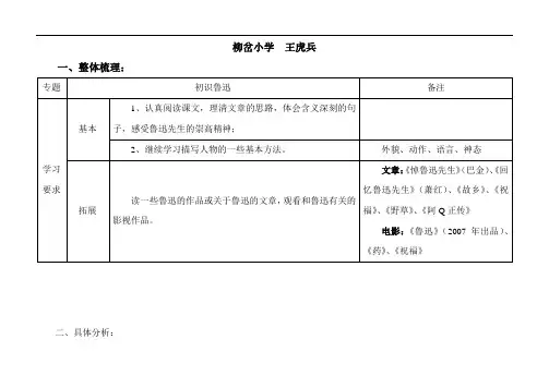 人教版小学六年级语文上册第五、六单元知识点归纳模板