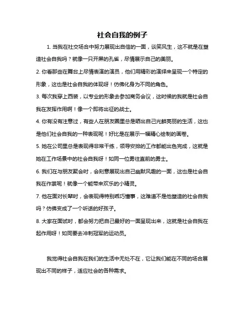 社会自我的例子