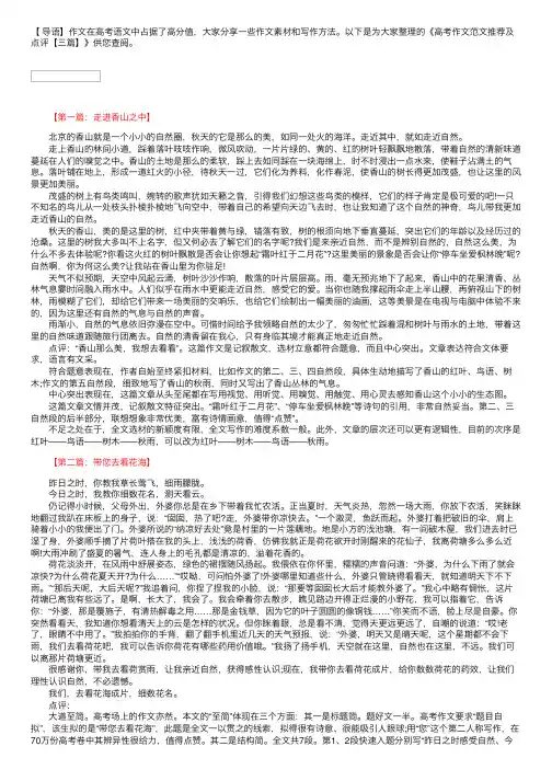 高考作文范文推荐及点评【三篇】