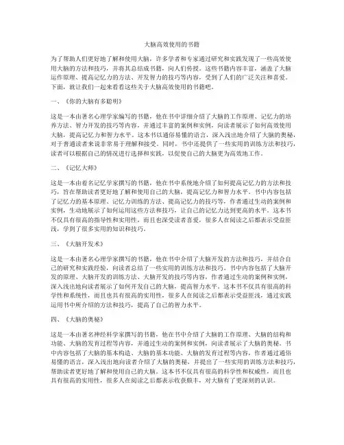 大脑高效使用的书籍
