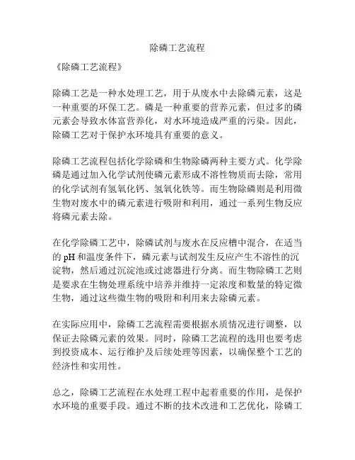 除磷工艺流程