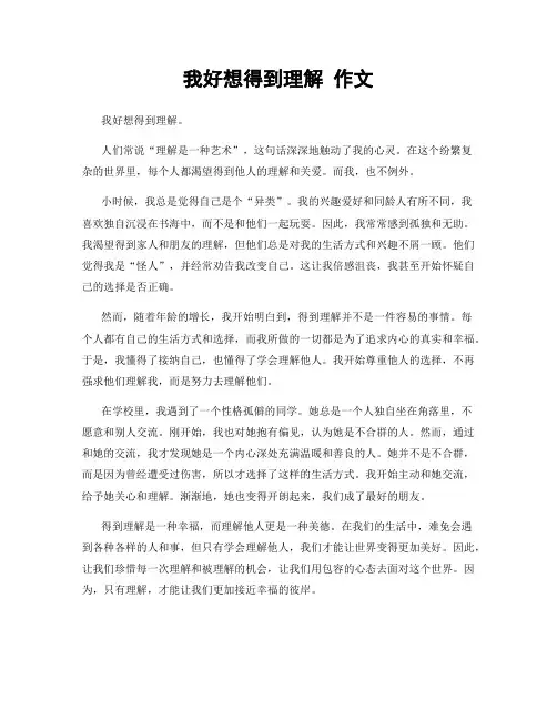 我好想得到理解 作文