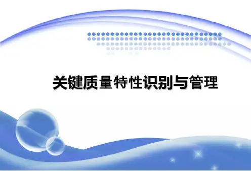 关键质量特性识别与管理分析