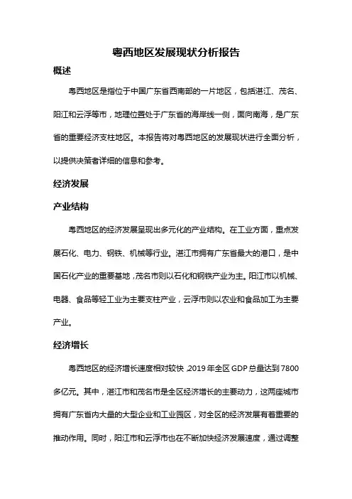 粤西地区发展现状分析报告