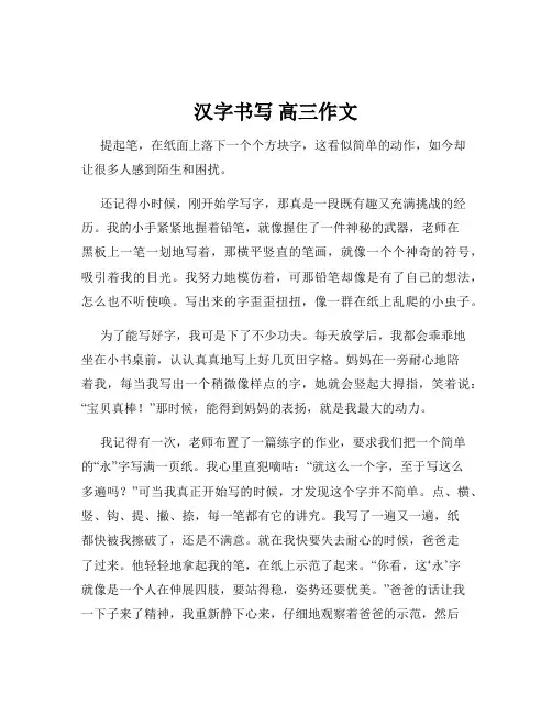 汉字书写 高三作文