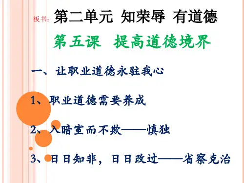 职业道德与法律  第五课  提升道德修养