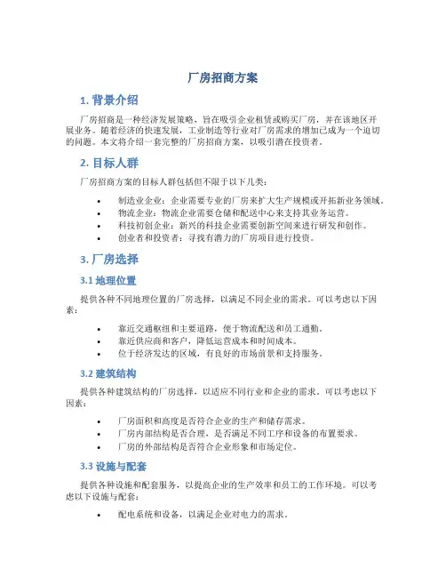 厂房招商方案