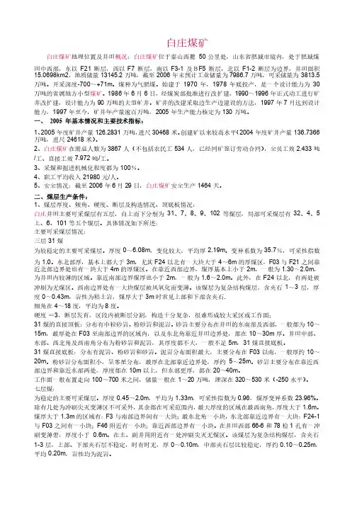 山东能源肥矿集团白庄煤矿