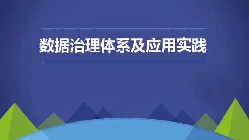 数据治理体系及应用实践