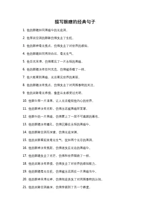 描写眼瞎的经典句子