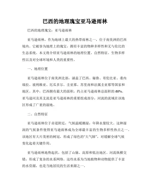 巴西的地理瑰宝亚马逊雨林