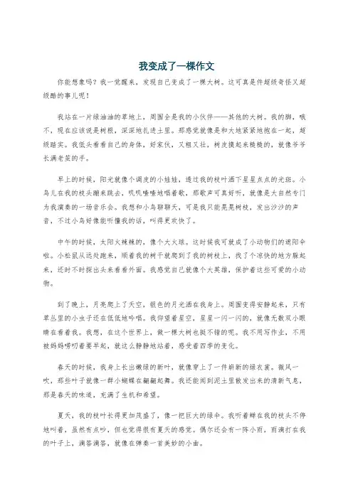 我变成了一棵作文