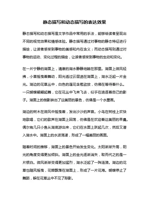 静态描写和动态描写的表达效果