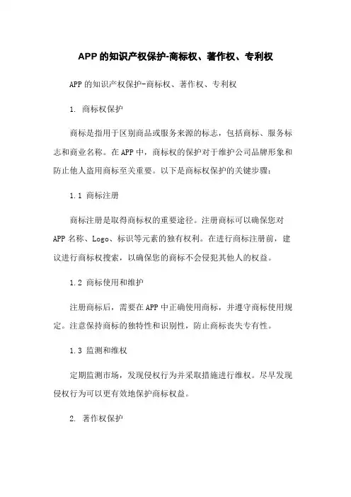 APP的知识产权保护-商标权、著作权、专利权