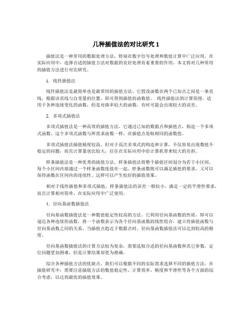 几种插值法的对比研究1