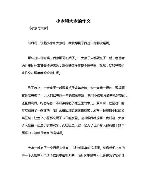 小家和大家的作文