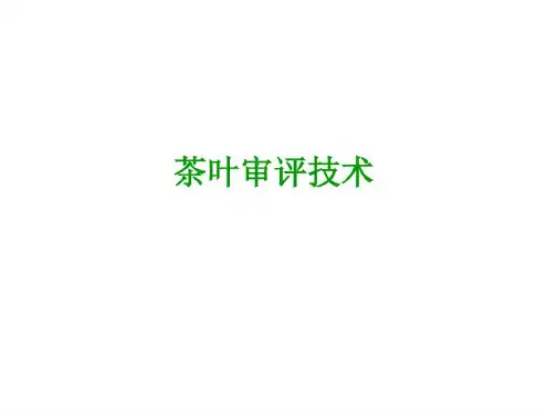 茶叶审评技术-2022年学习资料