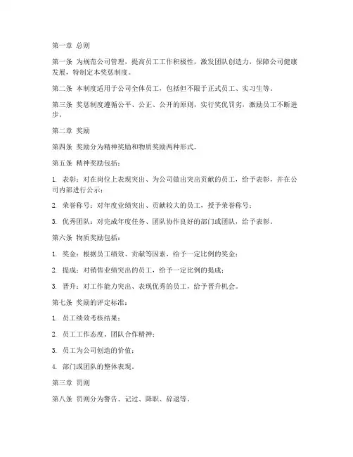 电商公司奖惩制度范本细则