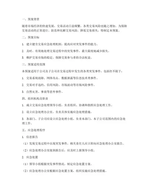 交易应急处理预案