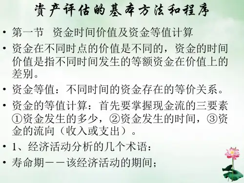 资产评估的基本方法和程序概述(PPT37页)