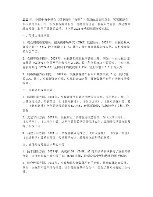 央视数据年度总结