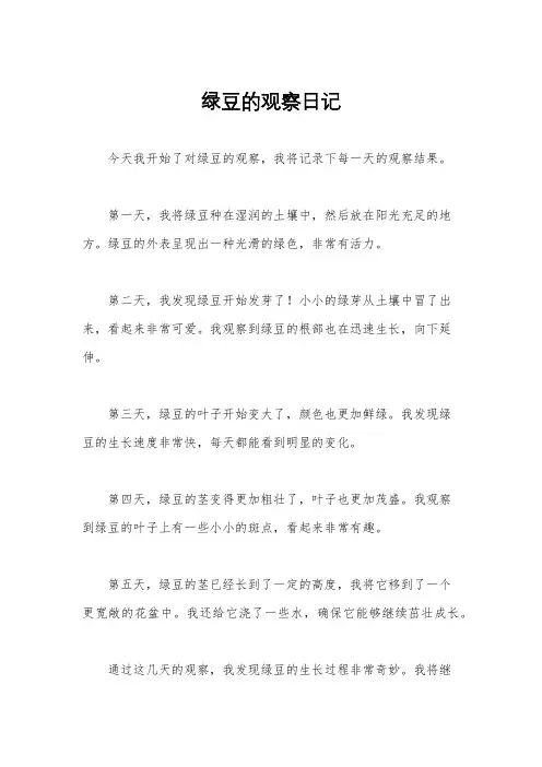 绿豆的观察日记