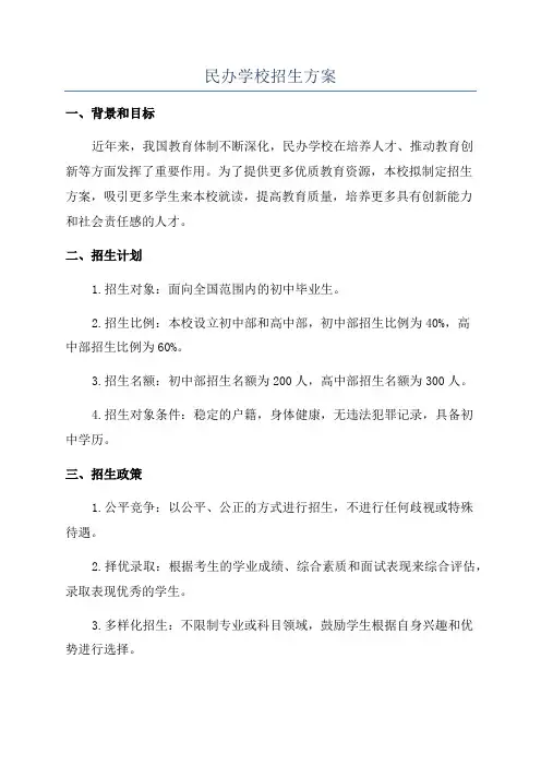 民办学校招生方案