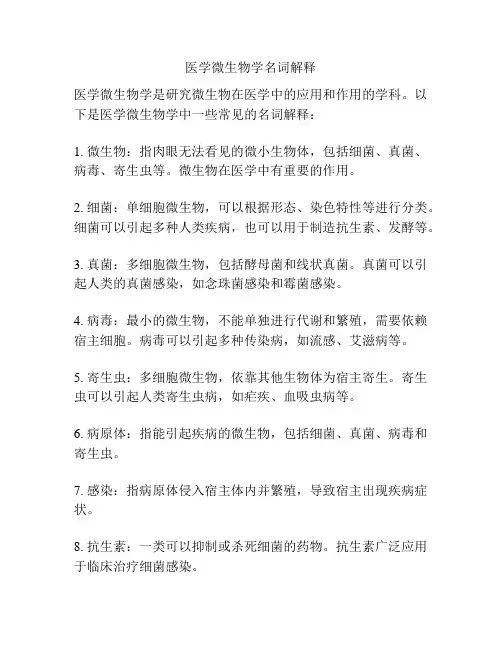 医学微生物学名词解释